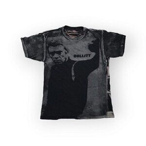 Vintage Bullitt Steve McQueen Promo Mustang All Over Print T Shirt Mens Large‎